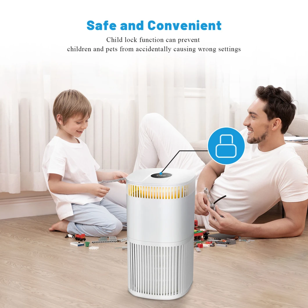 OEM UV Light Auto Mode Portable Air Purifier Household HEPA Purifier with Display for Home