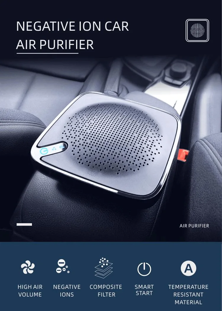 Commercial Portable Cleaner Ionizer Car Air Purifier Home with Negative Ion Filter